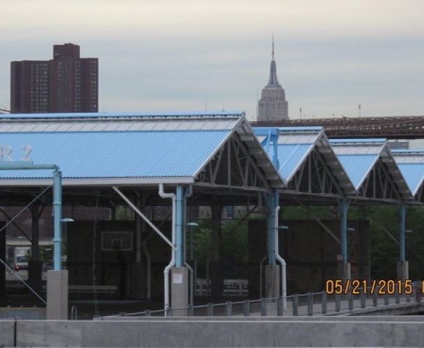 Pier 2 Brooklyn Bridge roofing systems